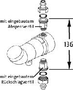 Grundfos COMFORT: Komplette Pressfitting-Anschlussgarnitur inklusive Rückschlagventil und Kugelabsperrhahn