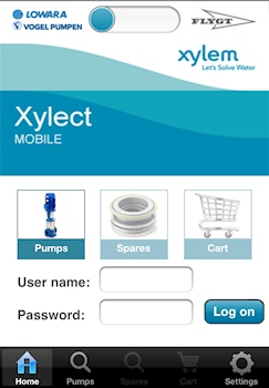 Schnelle Pumpenauswahl / App von Xylem