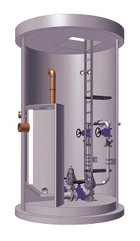 Kompaktpumpstationen f<e:1> r Abwasser: GFK Schächte mit integriertem Sammelraum