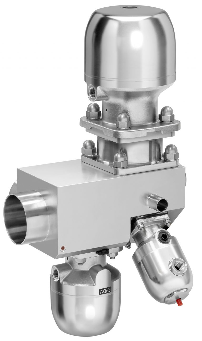 GEMÜ Membransitzventile in Mehrwegeventilblöcke aus Edelstahl integrierbar