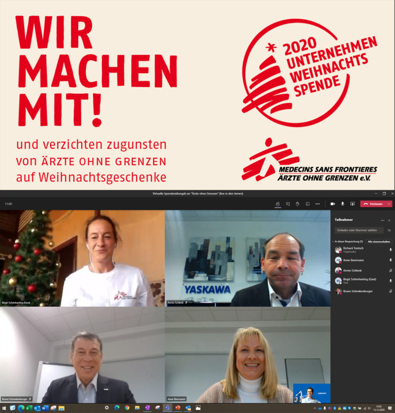 Yaskawa Weihnachtsaktion unterstützt „Ärzte ohne Grenzen“